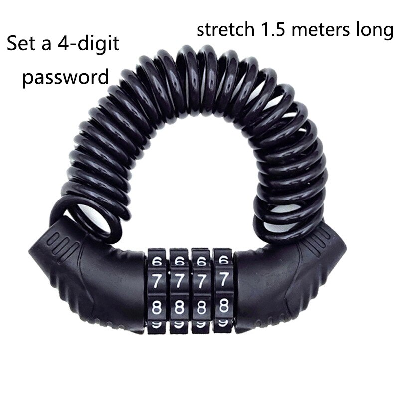 Portable 4-Digit Password Comb - Cable Lock Flexible ulasan dan harga