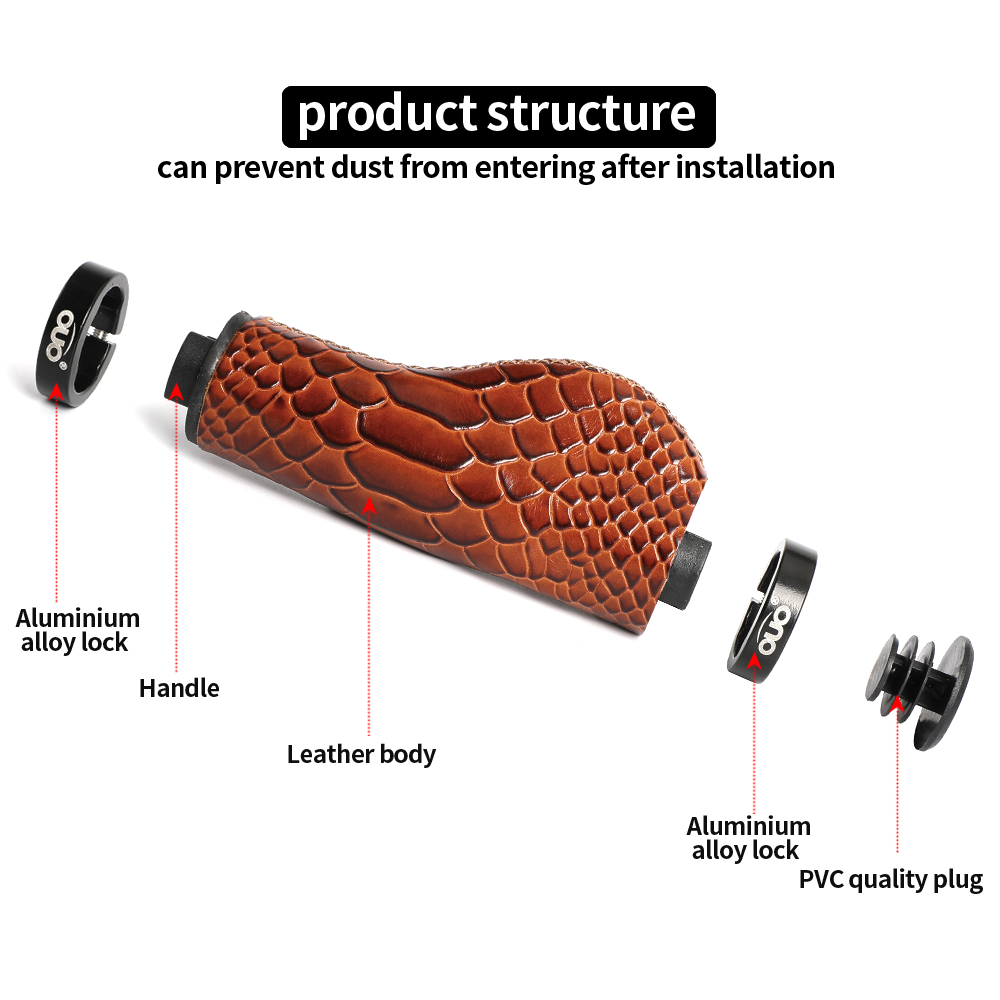 OUO Real Leather Bicycle Grips - Commuter Bike Lock ulasan dan harga